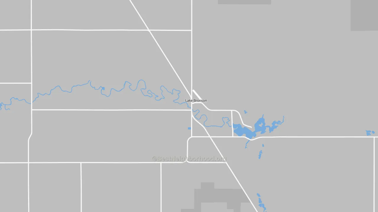 Walk Grade map of 56734, MN, walkable areas in green and car-dependent areas in red