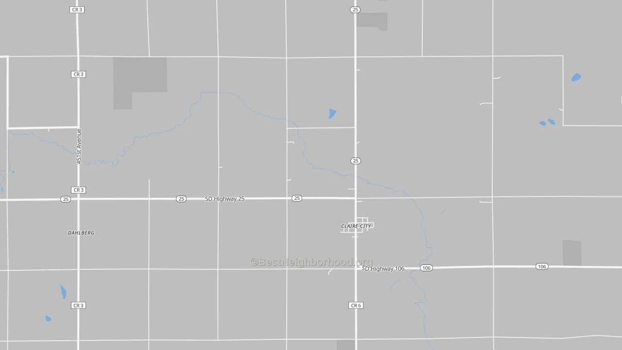 Walk Grade map of 57224, SD, walkable areas in green and car-dependent areas in red
