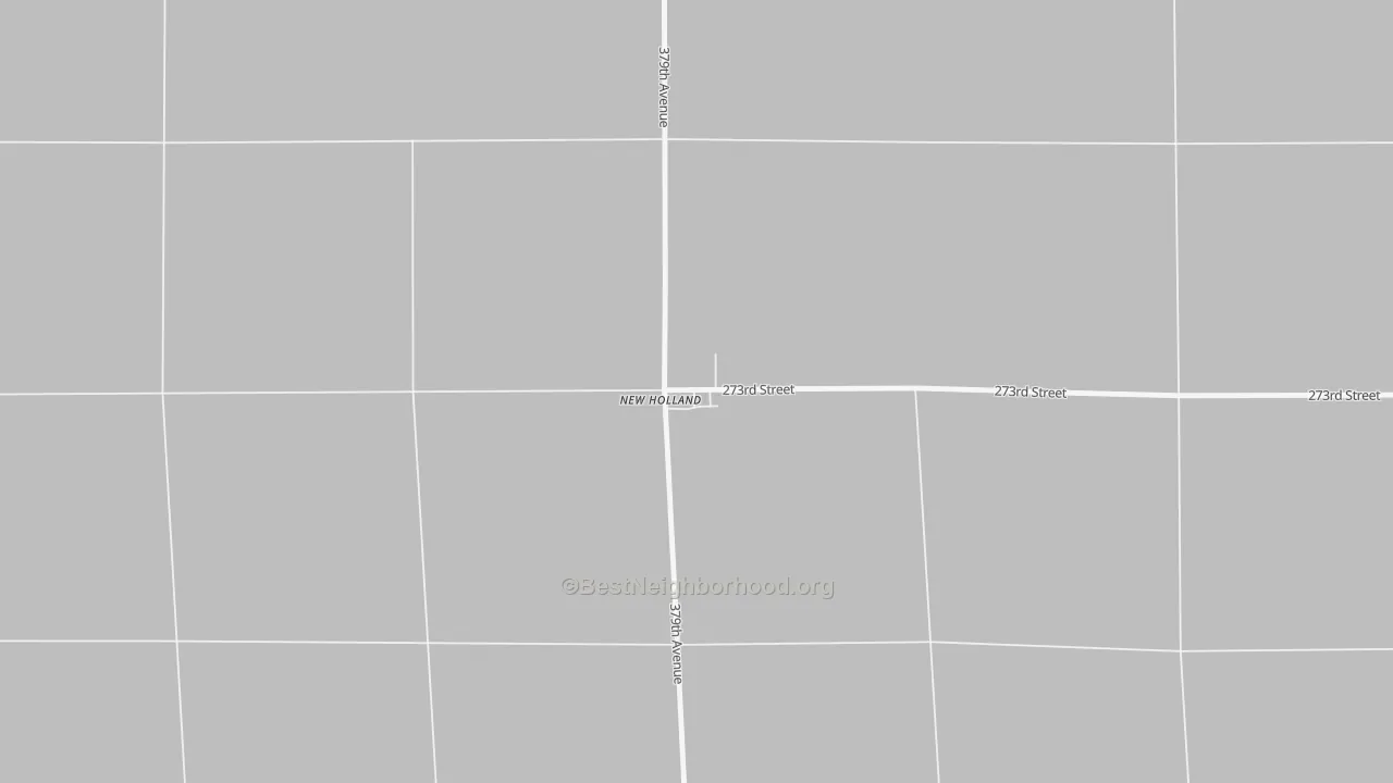 Walk Grade map of 57364, SD, walkable areas in green and car-dependent areas in red