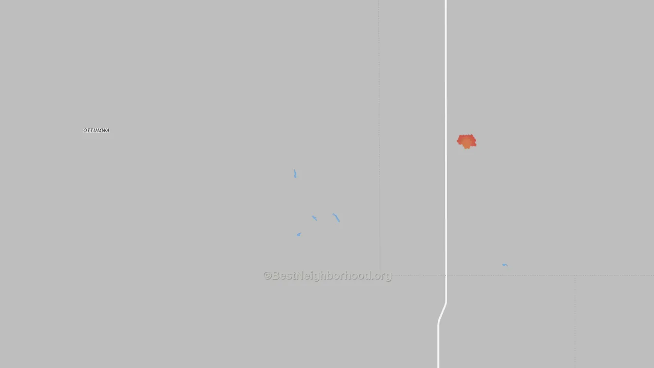 Walk Grade map of 57552, SD, walkable areas in green and car-dependent areas in red