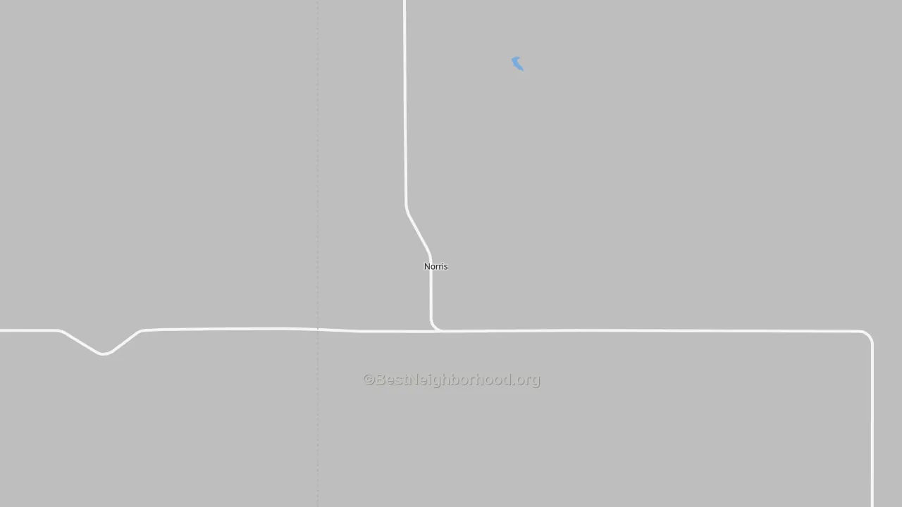 Walk Grade map of 57560, SD, walkable areas in green and car-dependent areas in red