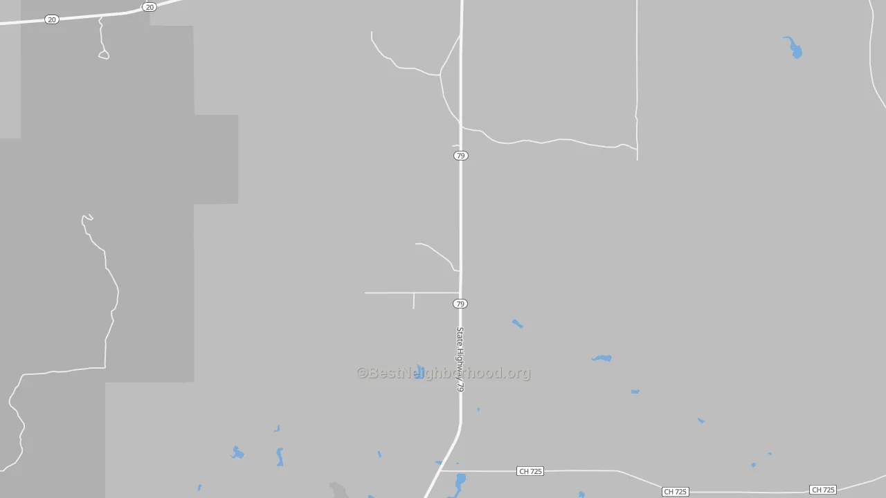 Walk Grade map of 57651, SD, walkable areas in green and car-dependent areas in red