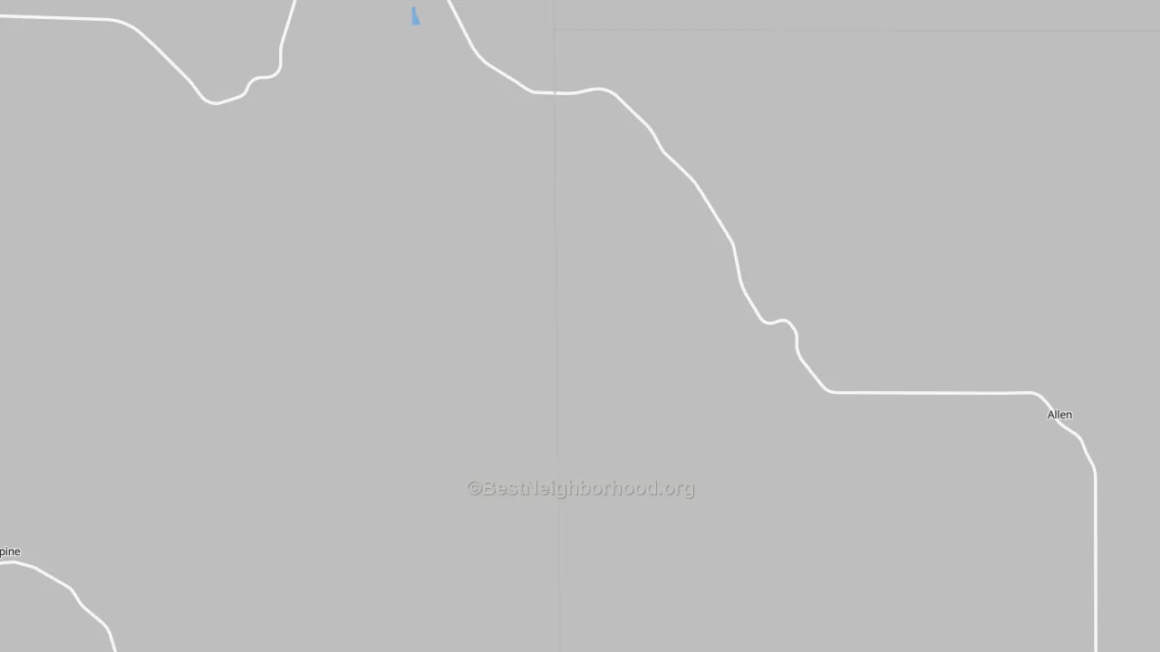 Walk Grade map of 57714, SD, walkable areas in green and car-dependent areas in red