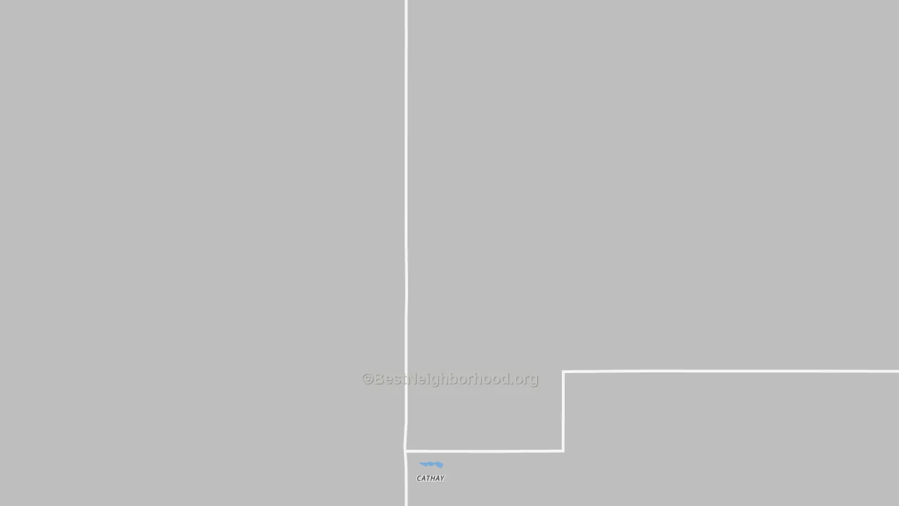 Walk Grade map of 58422, ND, walkable areas in green and car-dependent areas in red