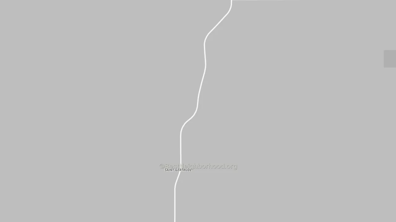 Walk Grade map of 58564, ND, walkable areas in green and car-dependent areas in red