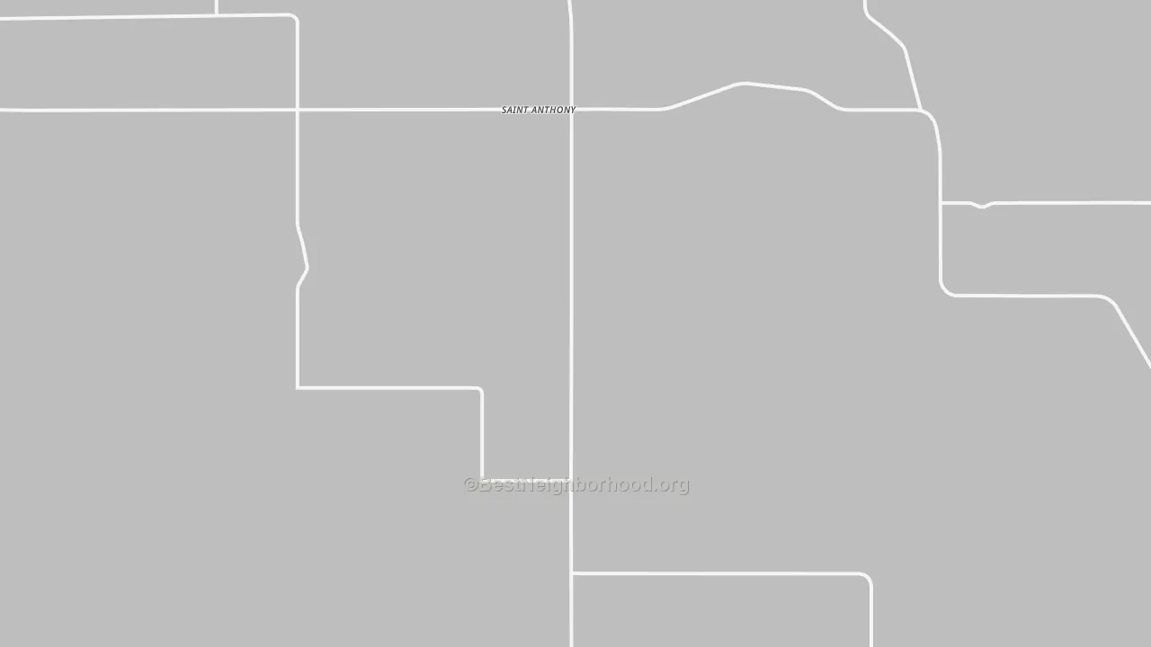 Walk Grade map of 58566, ND, walkable areas in green and car-dependent areas in red