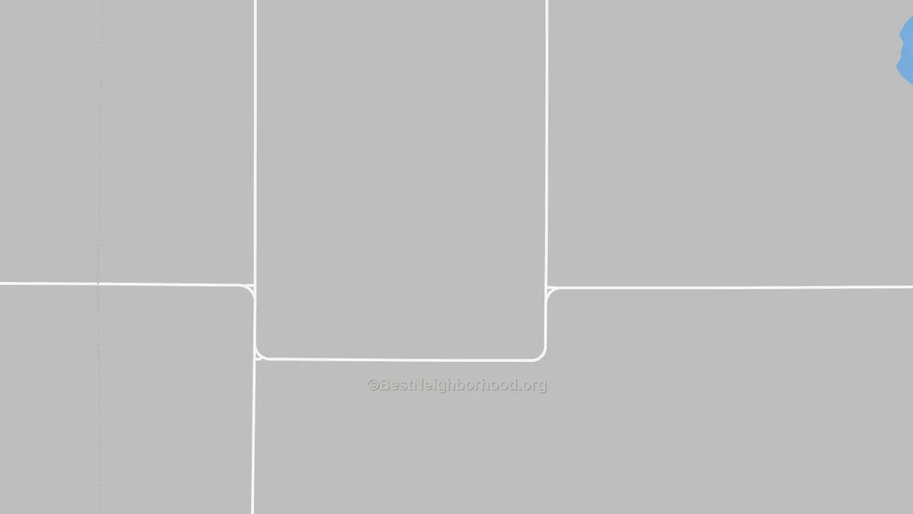 Walk Grade map of 58581, ND, walkable areas in green and car-dependent areas in red