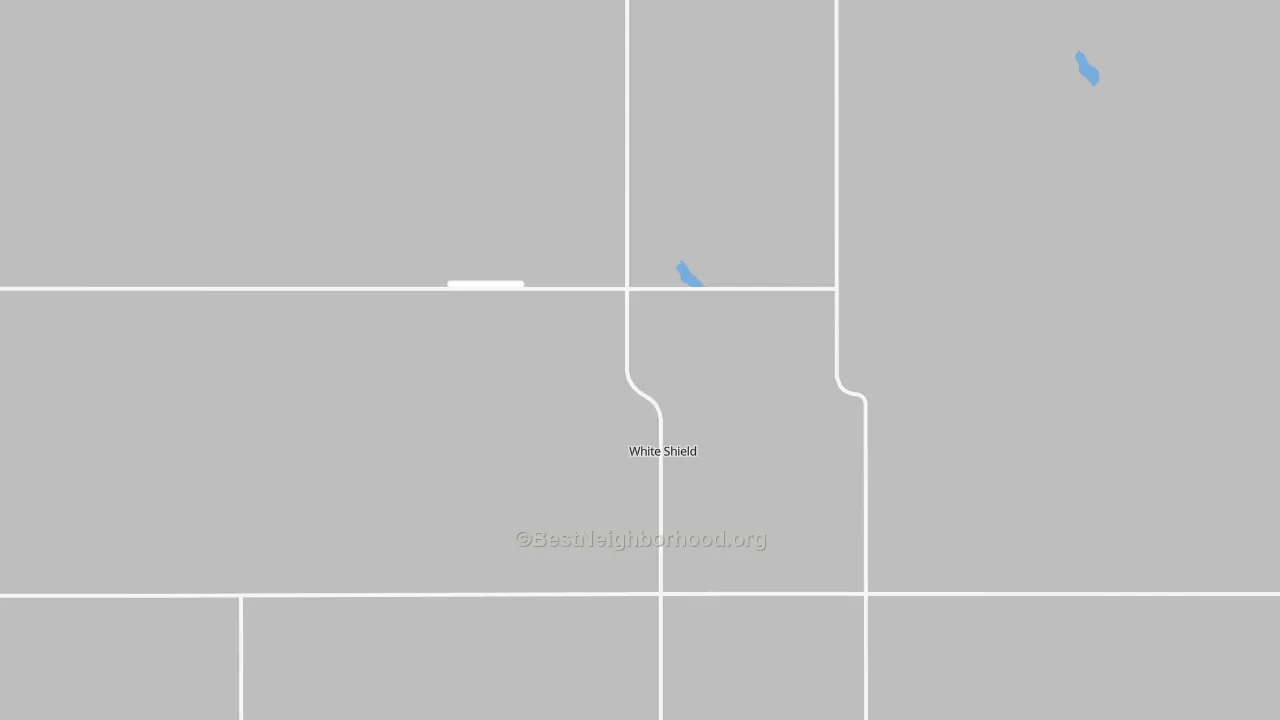 Walk Grade map of 58775, ND, walkable areas in green and car-dependent areas in red