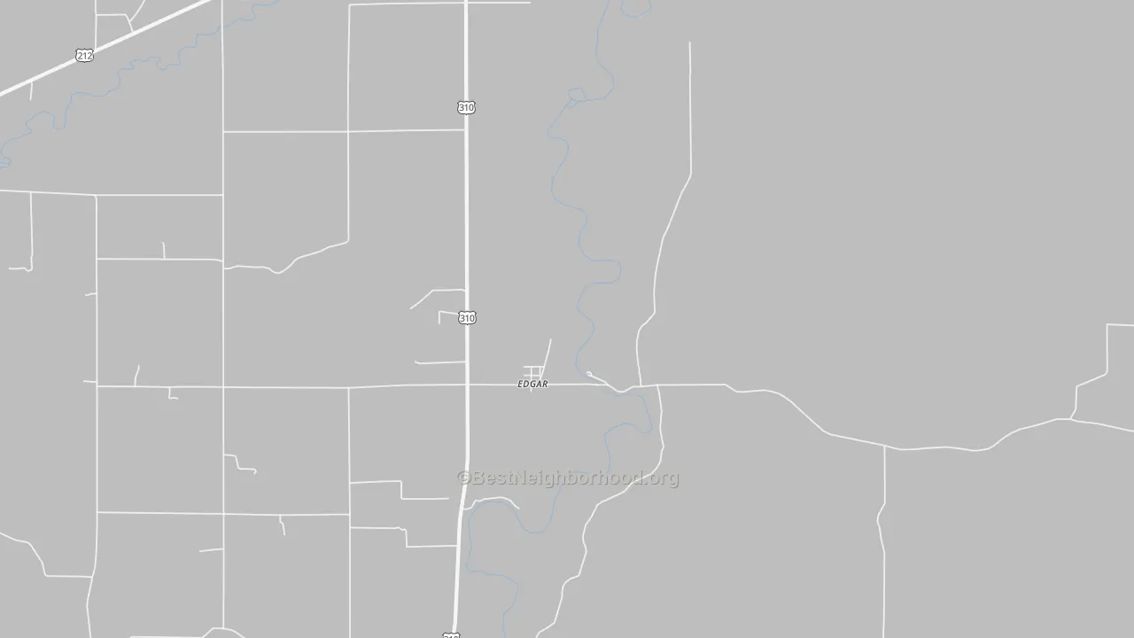 Walk Grade map of 59026, MT, walkable areas in green and car-dependent areas in red