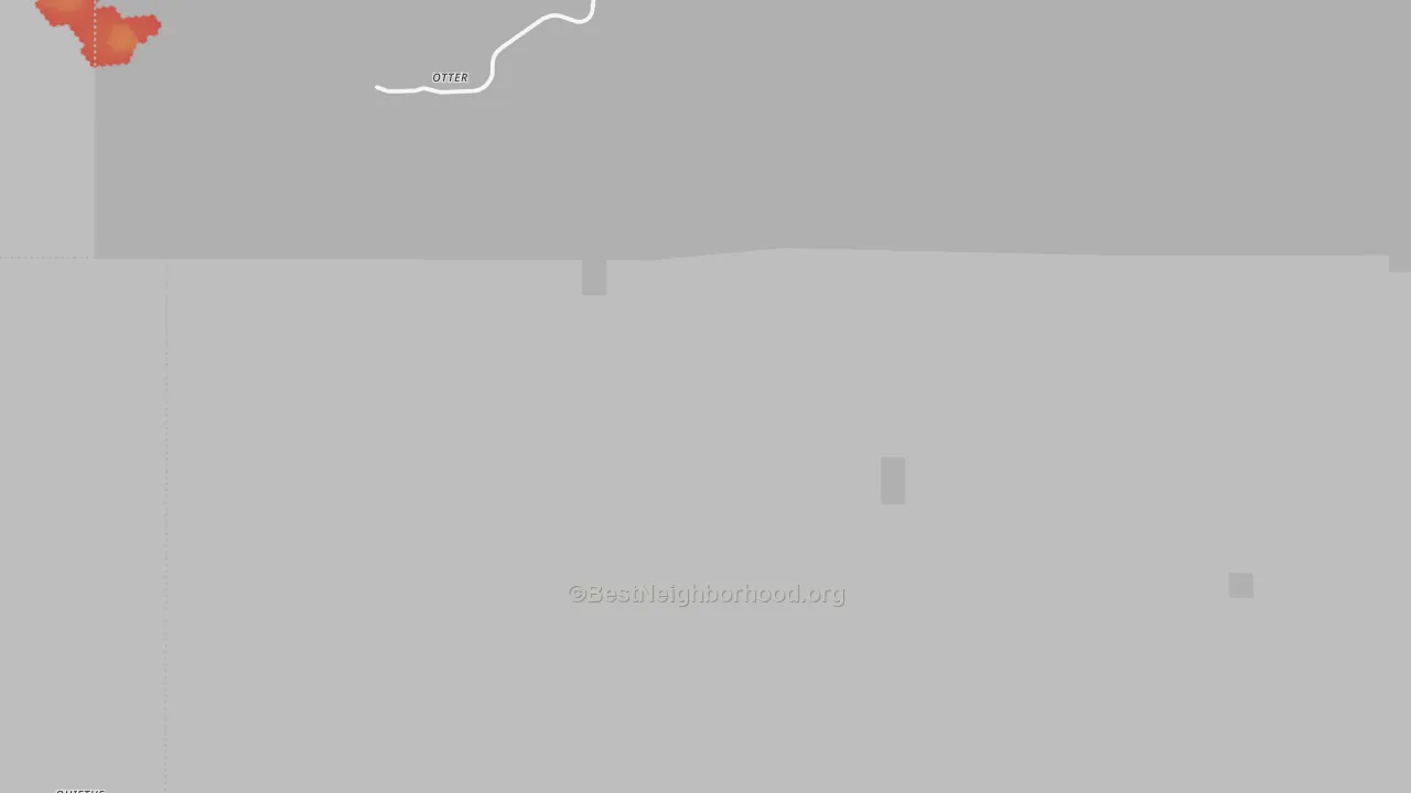 Walk Grade map of 59062, MT, walkable areas in green and car-dependent areas in red