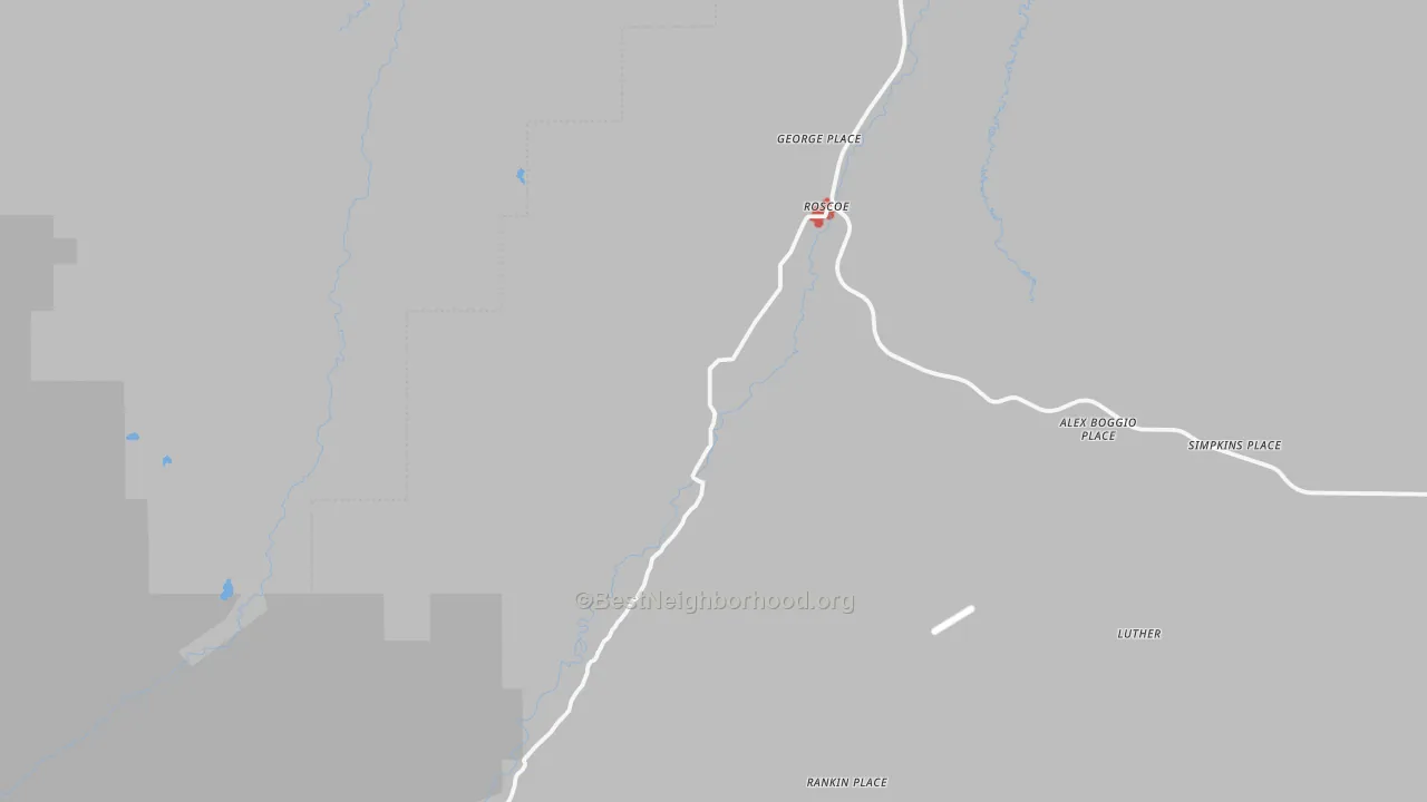 Walk Grade map of 59071, MT, walkable areas in green and car-dependent areas in red