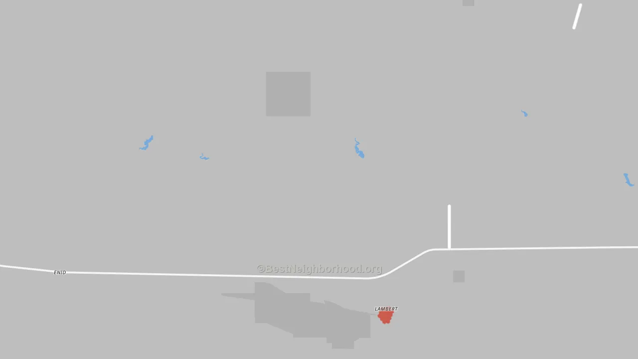 Walk Grade map of 59243, MT, walkable areas in green and car-dependent areas in red