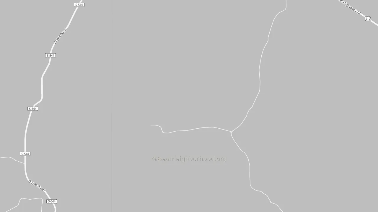 Walk Grade map of 59316, MT, walkable areas in green and car-dependent areas in red