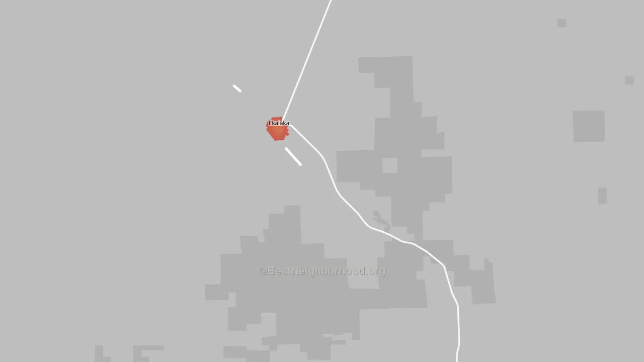 Walk Grade map of 59324, MT, walkable areas in green and car-dependent areas in red