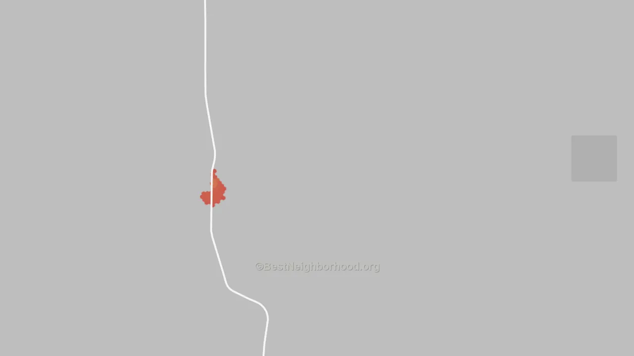 Walk Grade map of 59343, MT, walkable areas in green and car-dependent areas in red