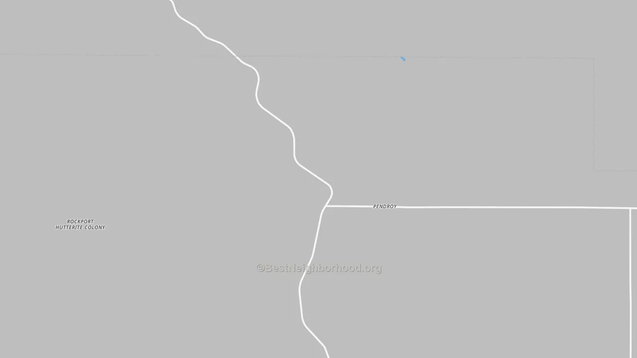 Walk Grade map of 59467, MT, walkable areas in green and car-dependent areas in red