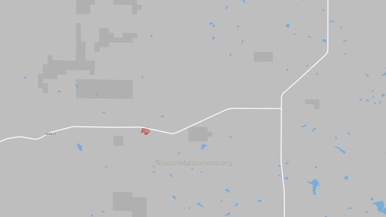 Walk Grade map of 59471, MT, walkable areas in green and car-dependent areas in red
