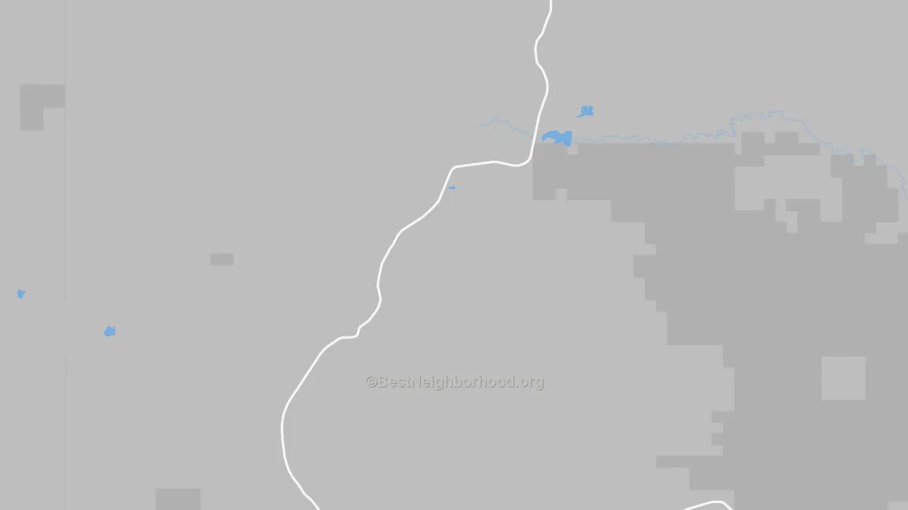 Walk Grade map of 59535, MT, walkable areas in green and car-dependent areas in red