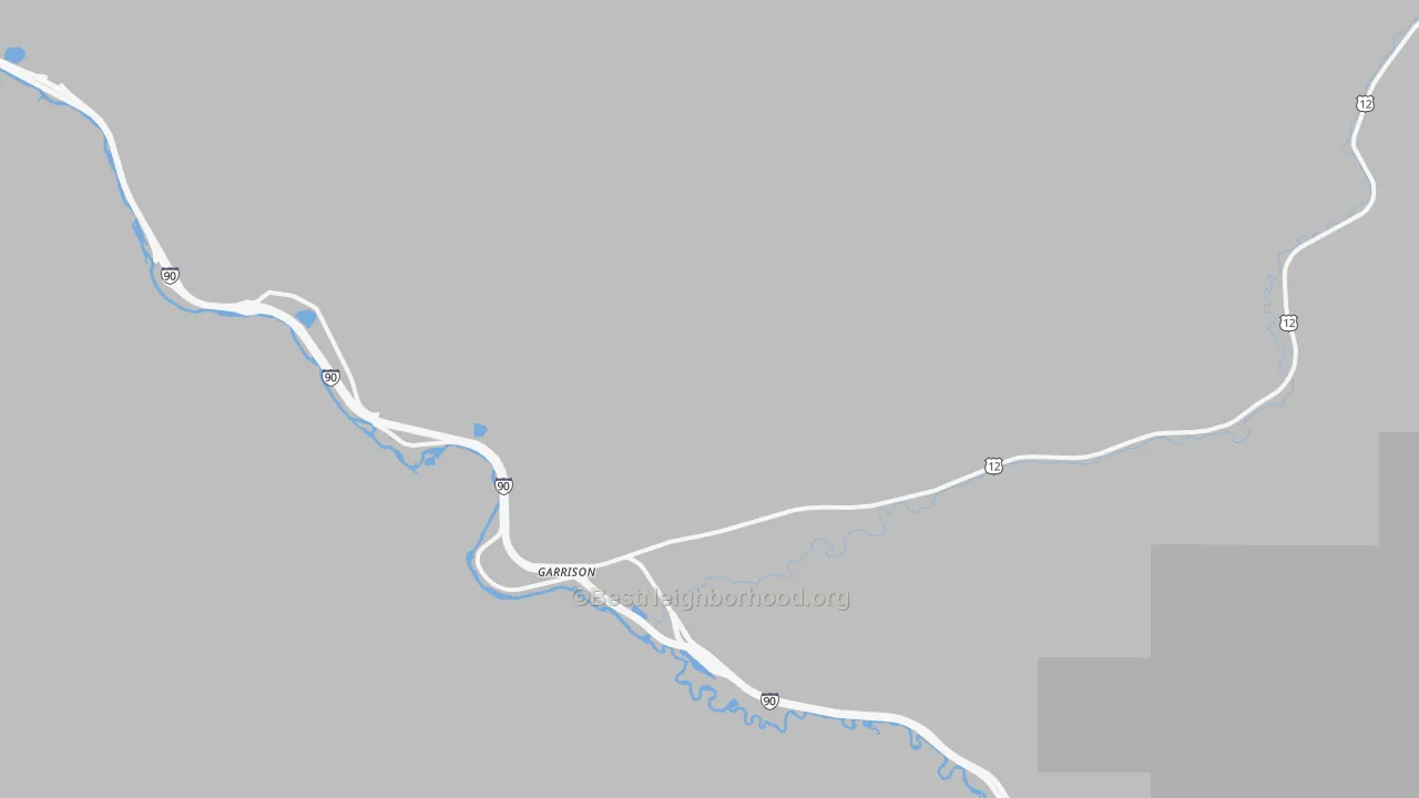 Walk Grade map of 59731, MT, walkable areas in green and car-dependent areas in red