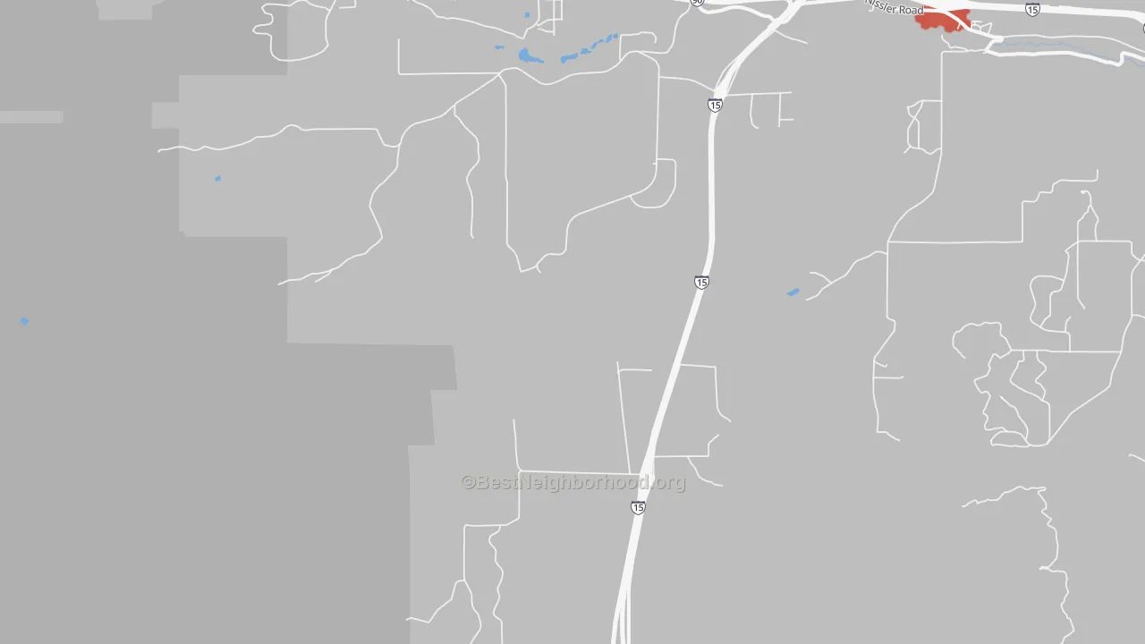 Walk Grade map of 59750, MT, walkable areas in green and car-dependent areas in red