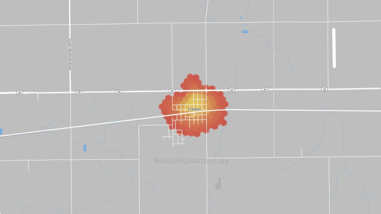 Walk Grade map of 60113, IL, walkable areas in green and car-dependent areas in red