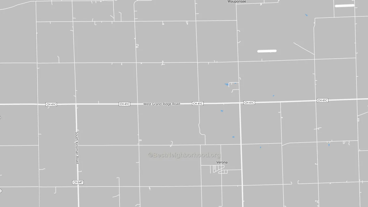 Walk Grade map of 60479, IL, walkable areas in green and car-dependent areas in red