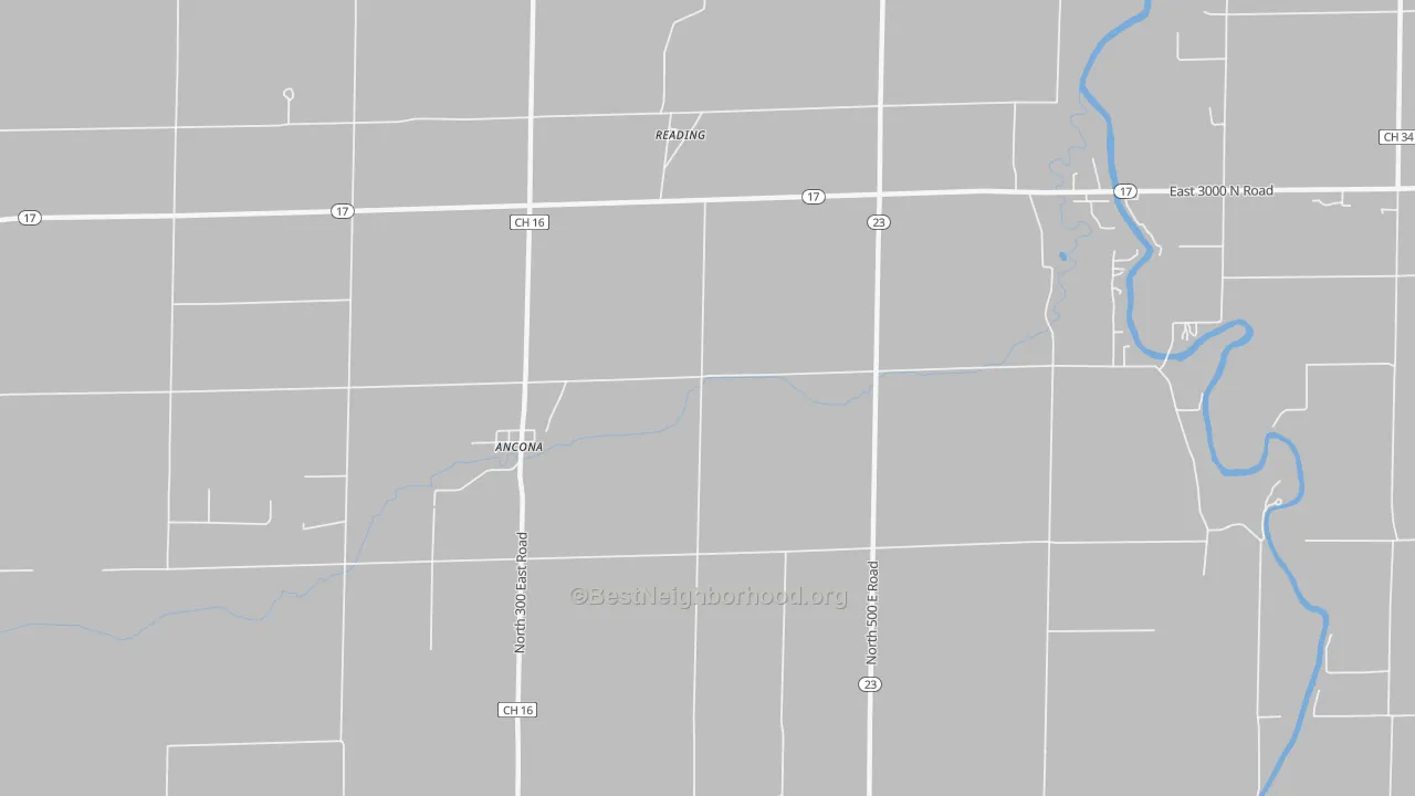 Walk Grade map of 61311, IL, walkable areas in green and car-dependent areas in red