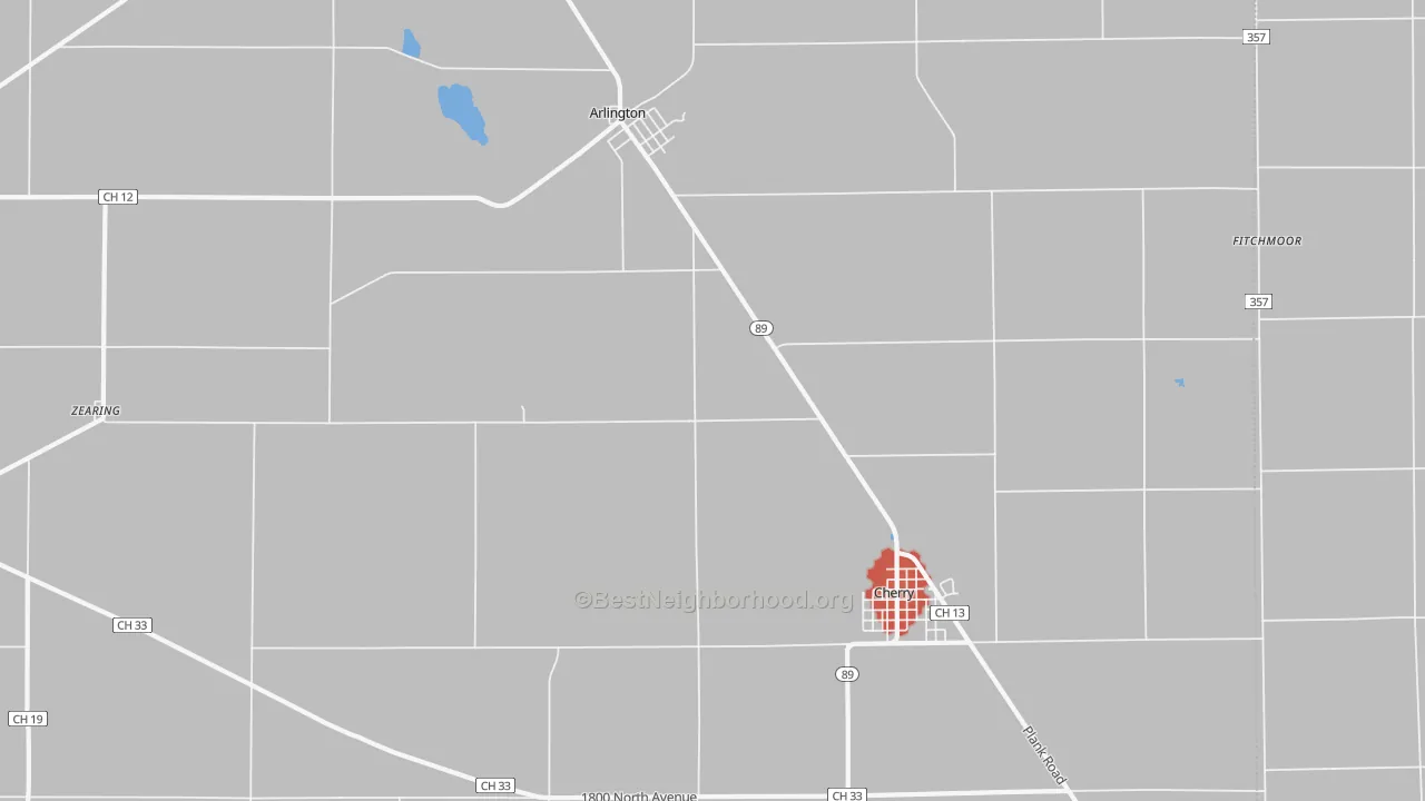 Walk Grade map of 61312, IL, walkable areas in green and car-dependent areas in red