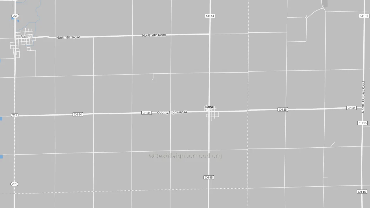 Walk Grade map of 61321, IL, walkable areas in green and car-dependent areas in red