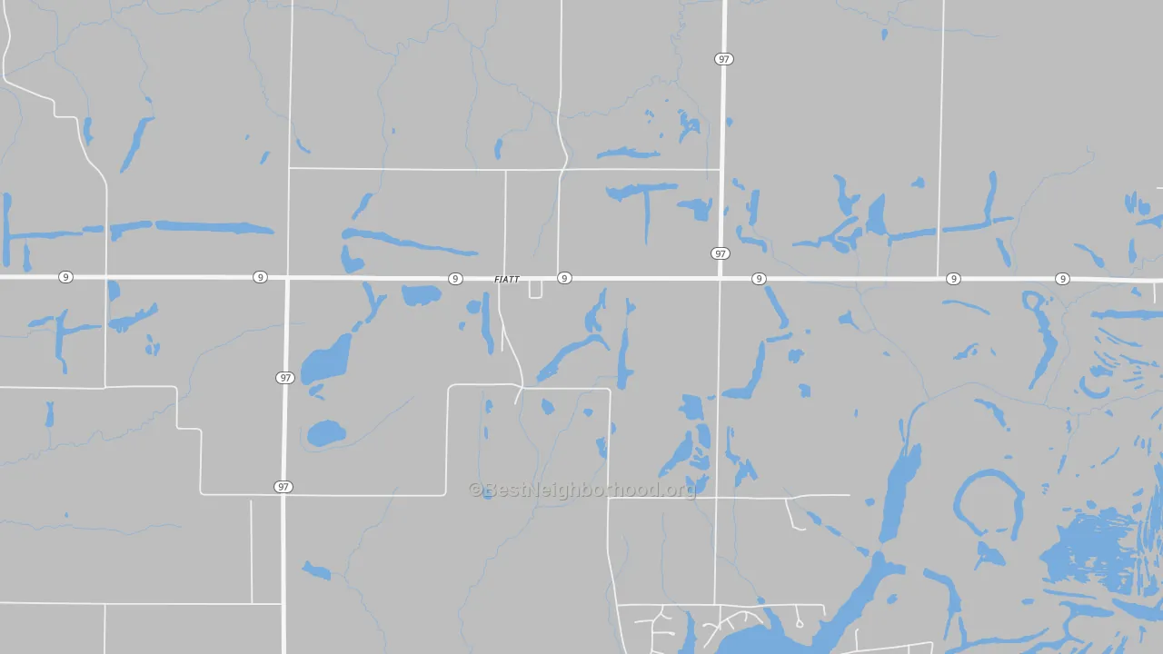 Walk Grade map of 61433, IL, walkable areas in green and car-dependent areas in red
