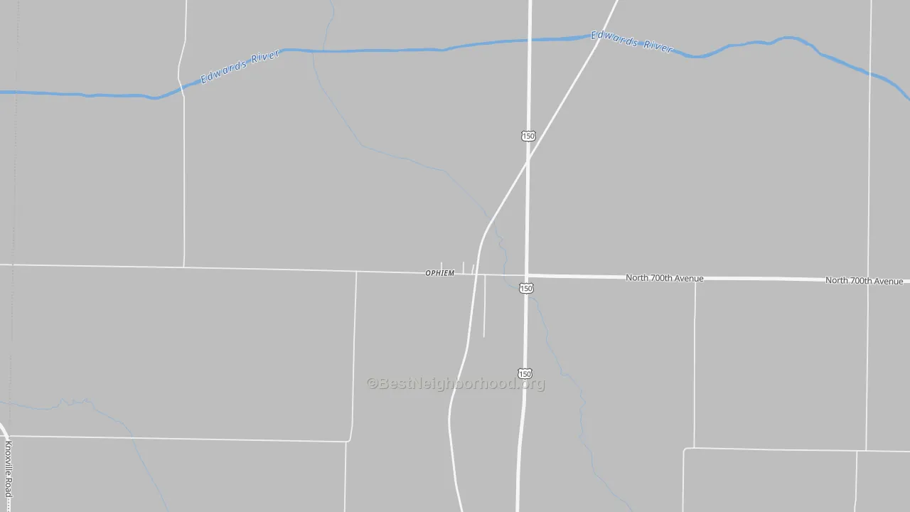 Walk Grade map of 61468, IL, walkable areas in green and car-dependent areas in red