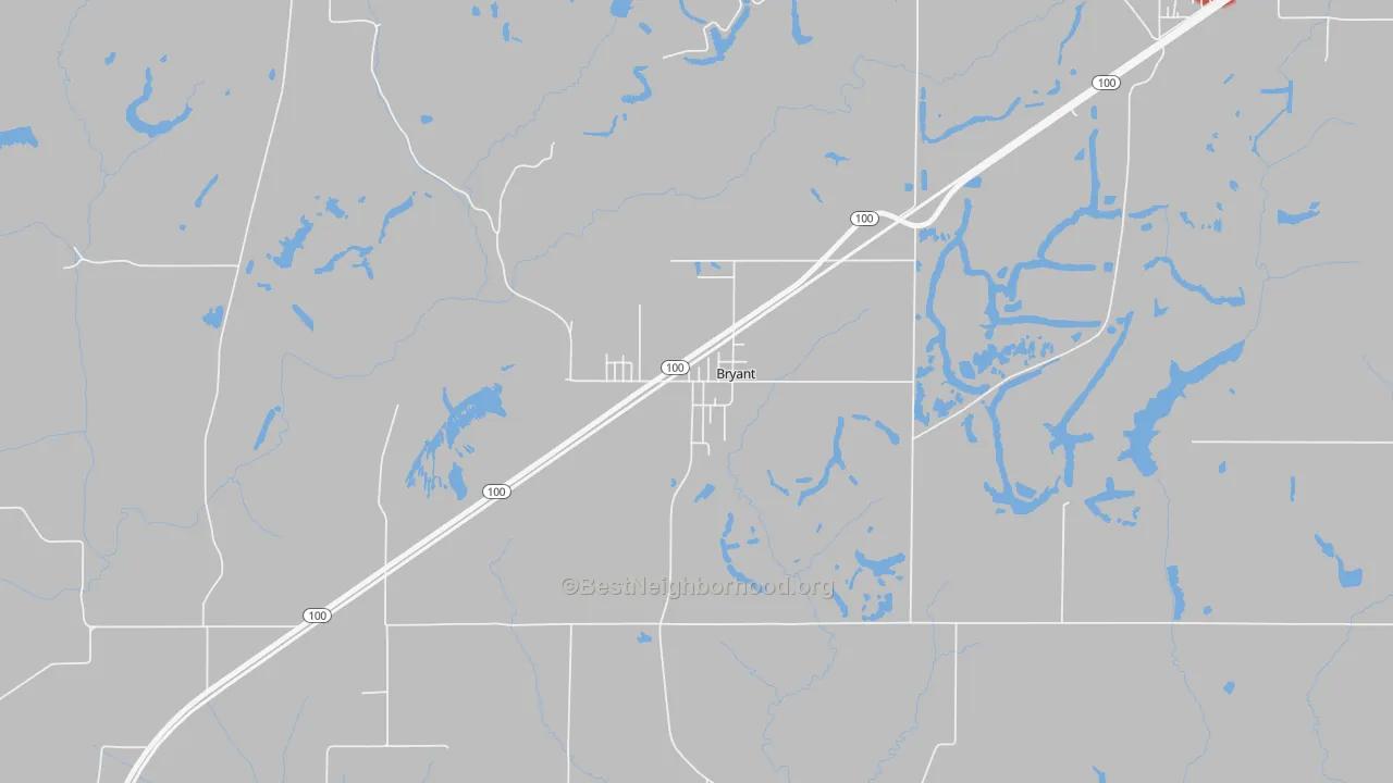 Walk Grade map of 61519, IL, walkable areas in green and car-dependent areas in red
