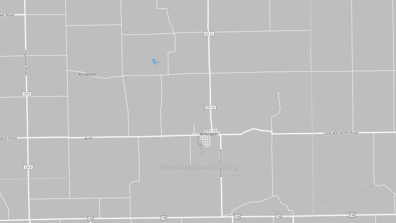 Walk Grade map of 61721, IL, walkable areas in green and car-dependent areas in red