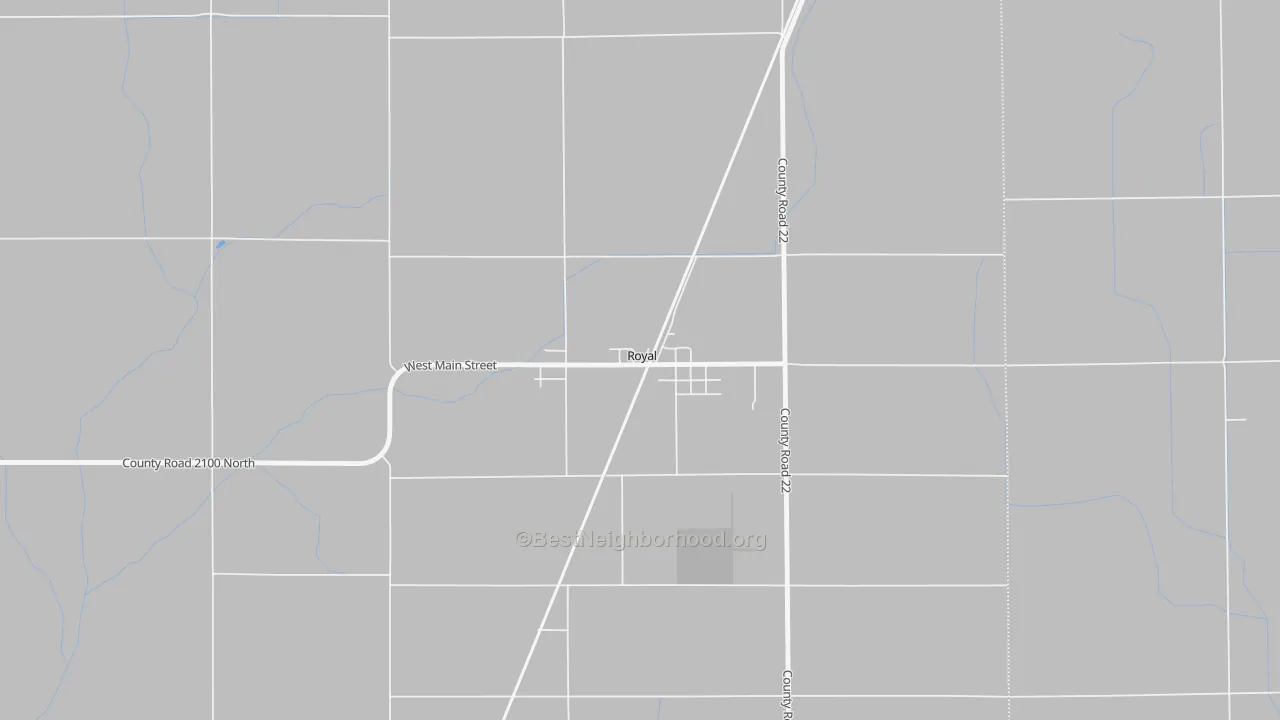 Walk Grade map of 61871, IL, walkable areas in green and car-dependent areas in red
