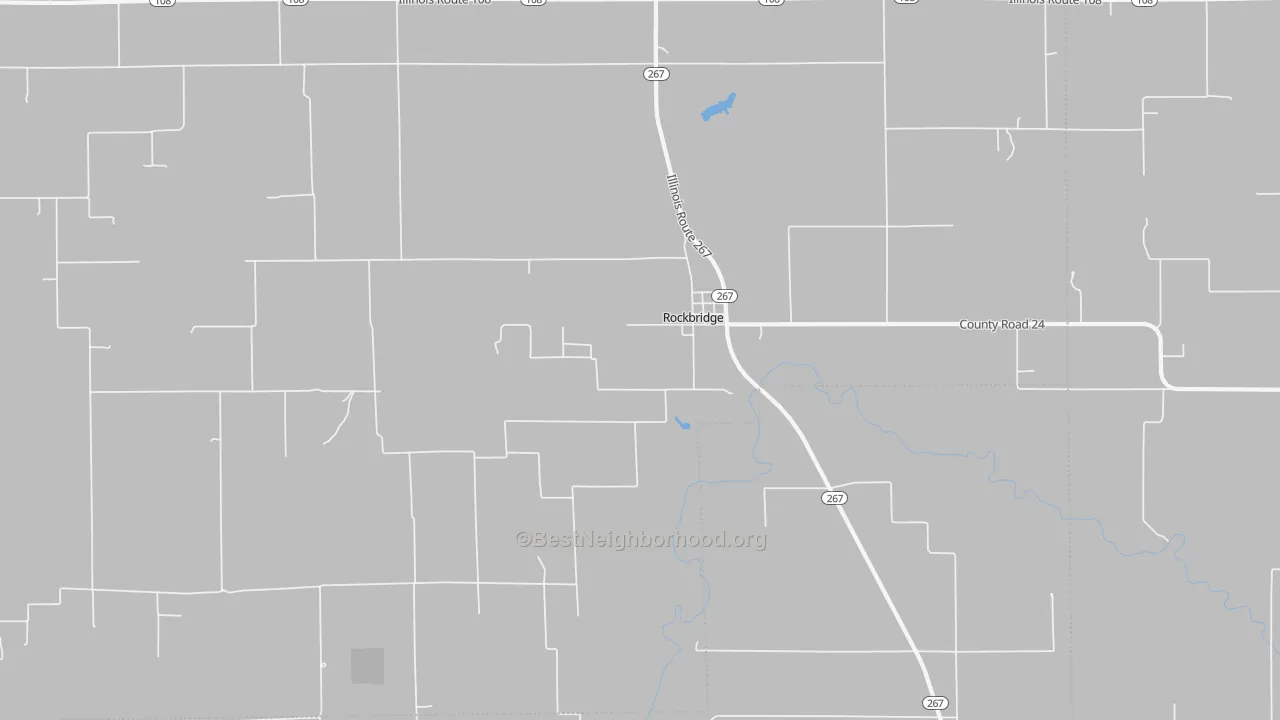 Walk Grade map of 62081, IL, walkable areas in green and car-dependent areas in red