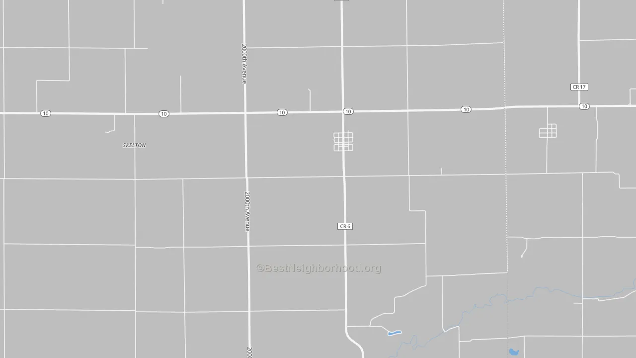 Walk Grade map of 62512, IL, walkable areas in green and car-dependent areas in red
