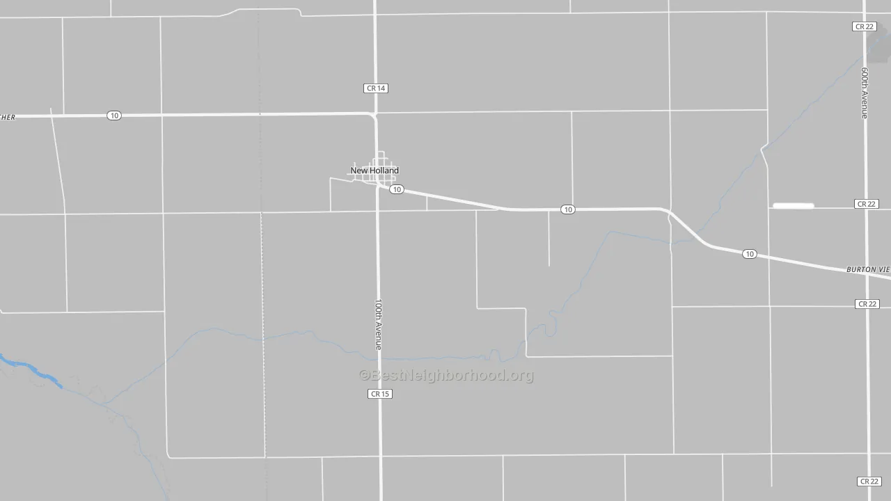 Walk Grade map of 62671, IL, walkable areas in green and car-dependent areas in red