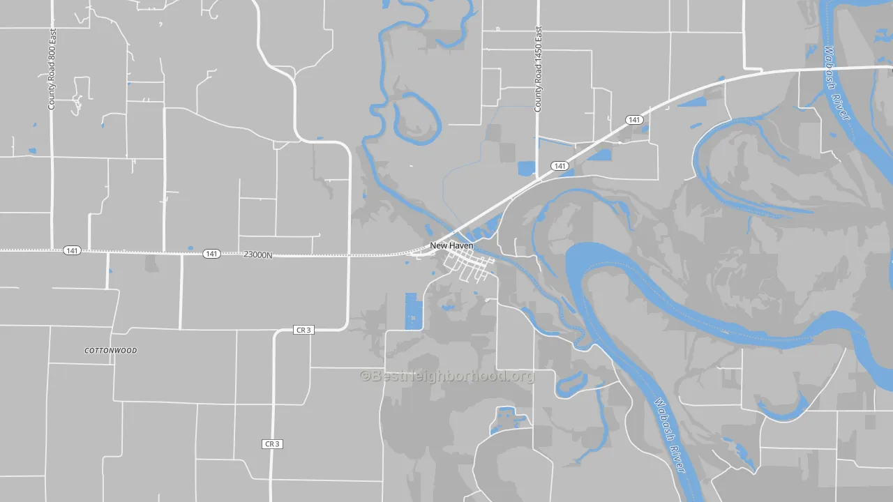 Walk Grade map of 62867, IL, walkable areas in green and car-dependent areas in red