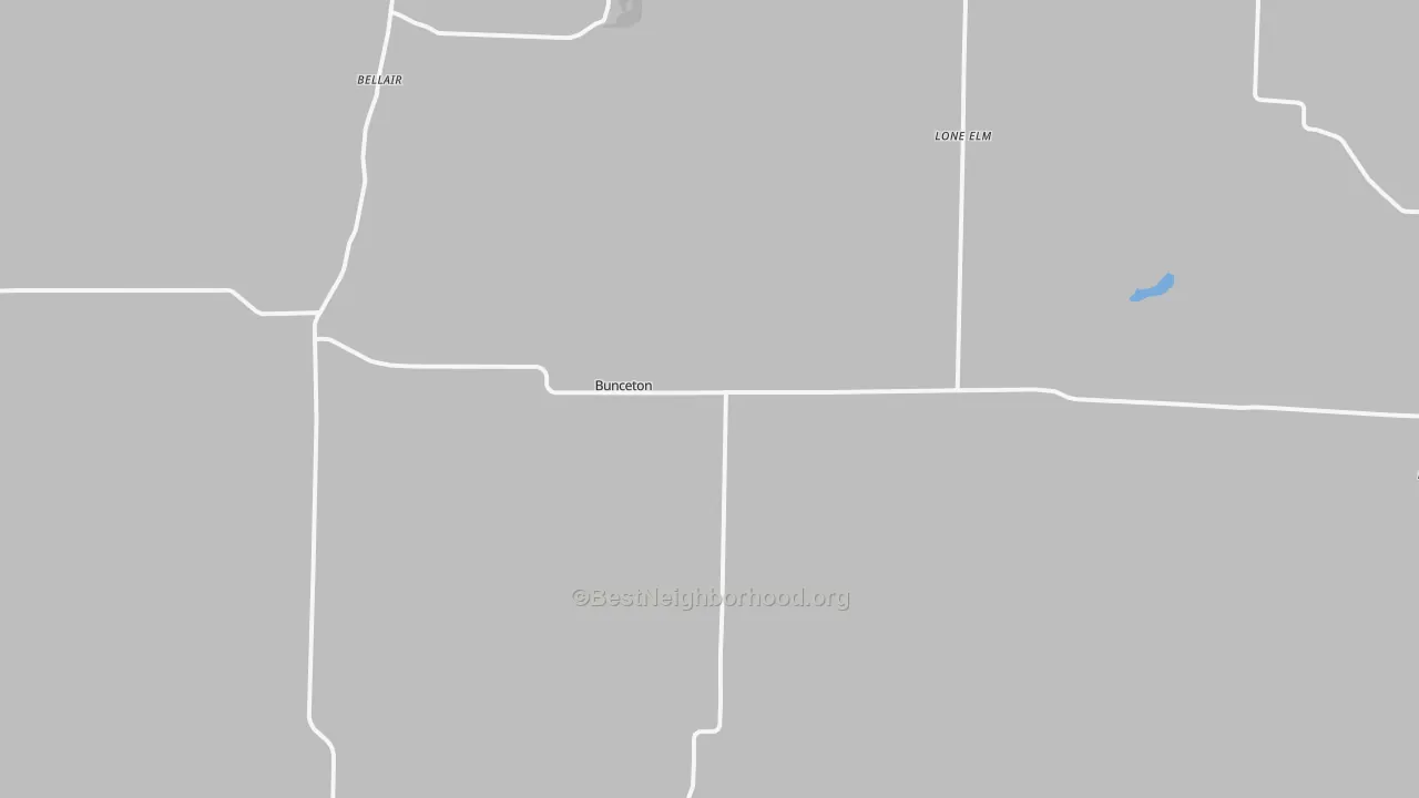Walk Grade map of 65237, MO, walkable areas in green and car-dependent areas in red
