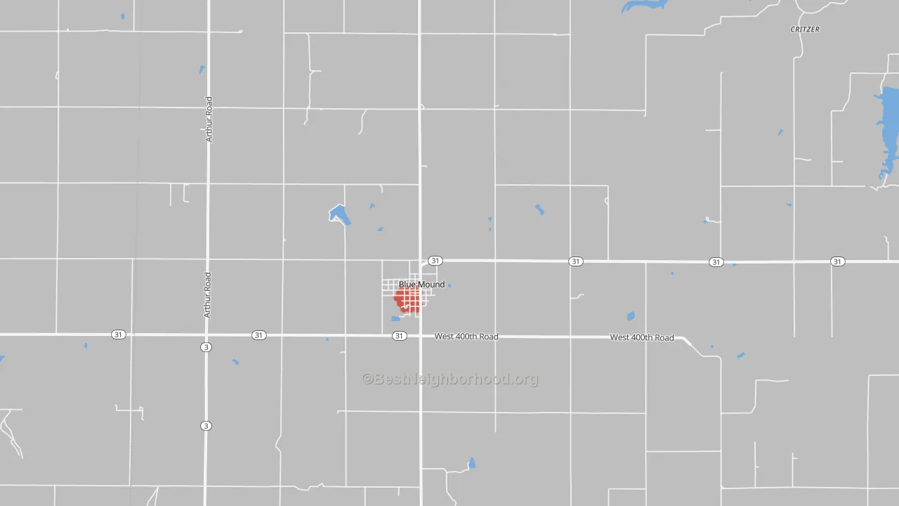 Walk Grade map of 66010, KS, walkable areas in green and car-dependent areas in red