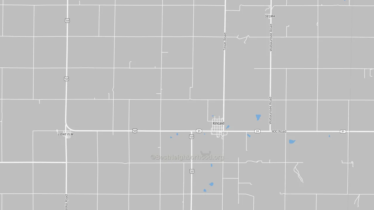 Walk Grade map of 66039, KS, walkable areas in green and car-dependent areas in red