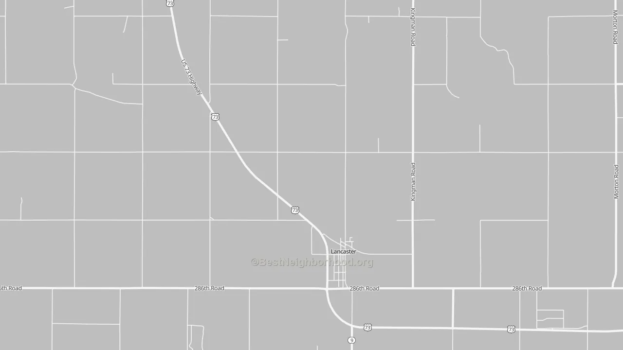 Walk Grade map of 66041, KS, walkable areas in green and car-dependent areas in red