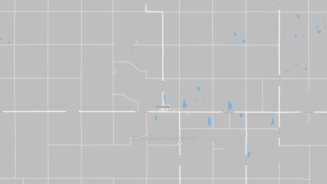 Walk Grade map of 66416, KS, walkable areas in green and car-dependent areas in red
