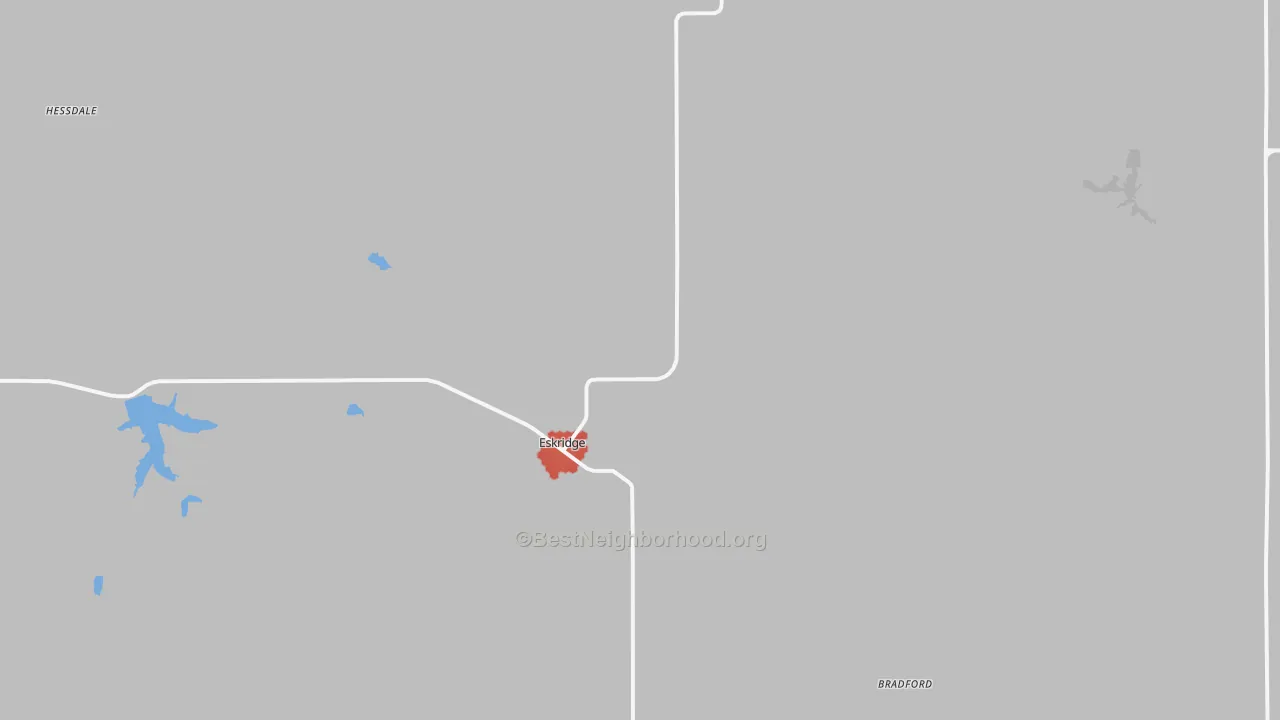 Walk Grade map of 66423, KS, walkable areas in green and car-dependent areas in red