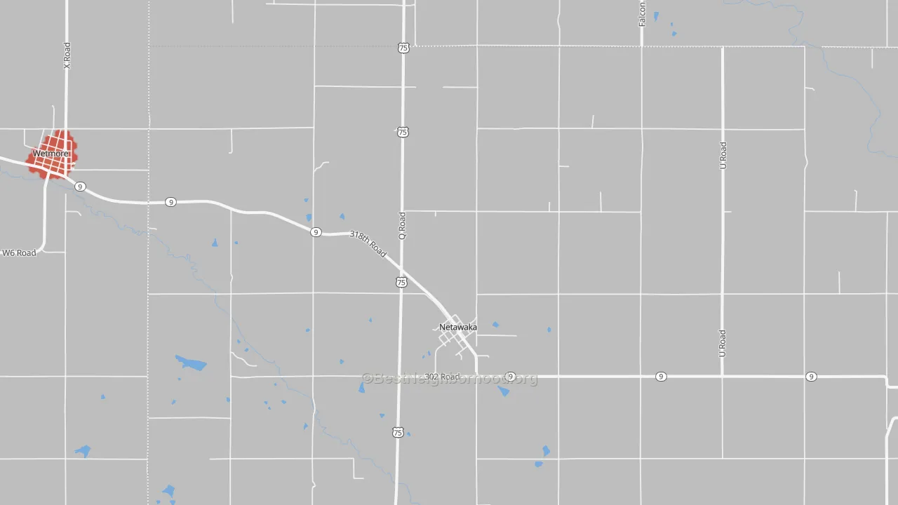 Walk Grade map of 66516, KS, walkable areas in green and car-dependent areas in red
