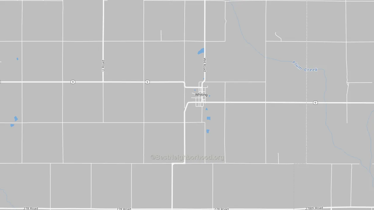 Walk Grade map of 66552, KS, walkable areas in green and car-dependent areas in red