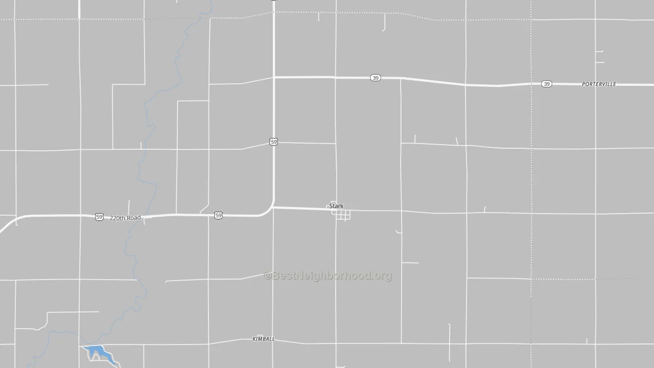 Walk Grade map of 66775, KS, walkable areas in green and car-dependent areas in red