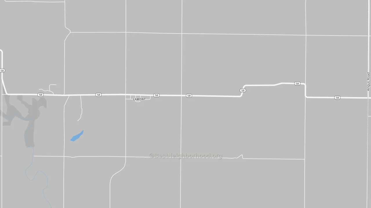 Walk Grade map of 66855, KS, walkable areas in green and car-dependent areas in red