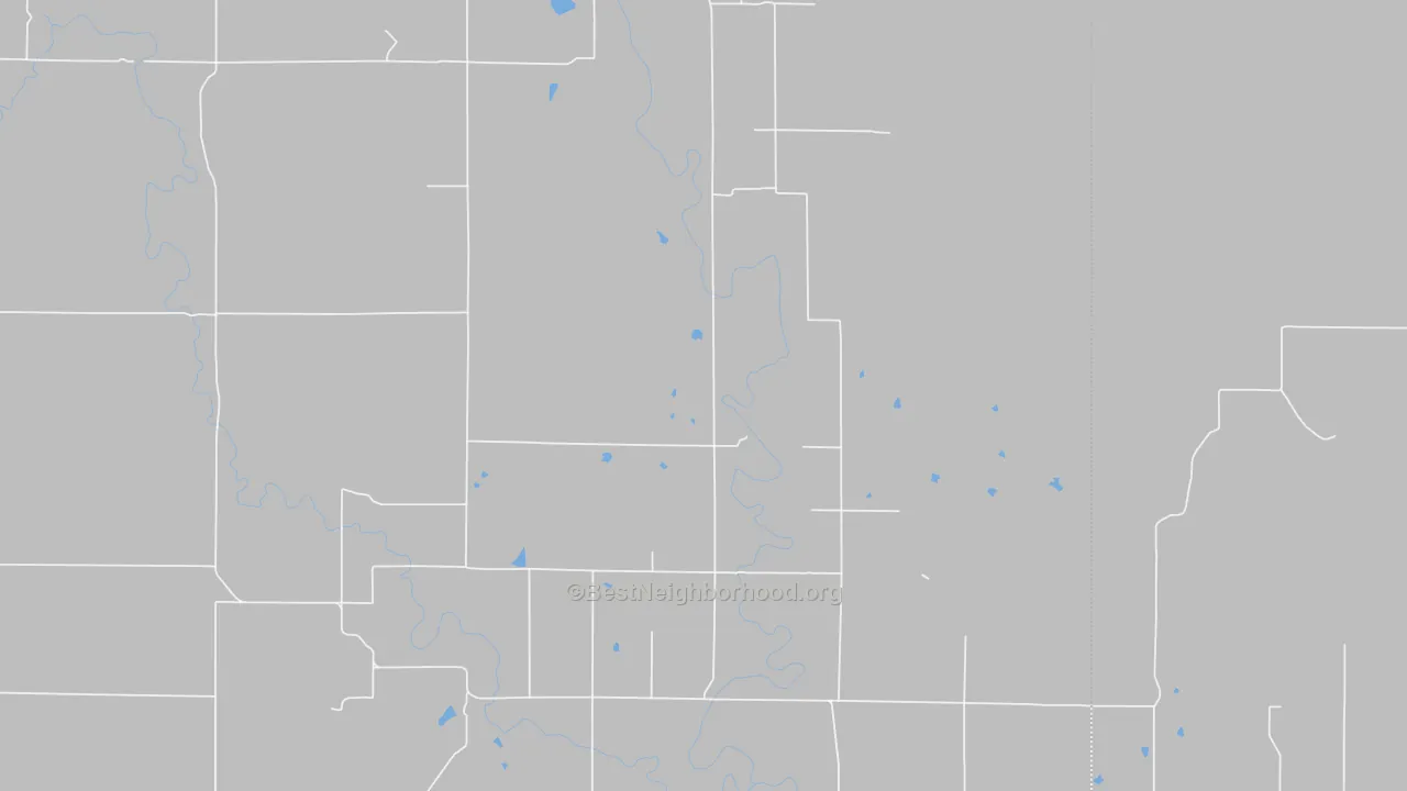 Walk Grade map of 66870, KS, walkable areas in green and car-dependent areas in red