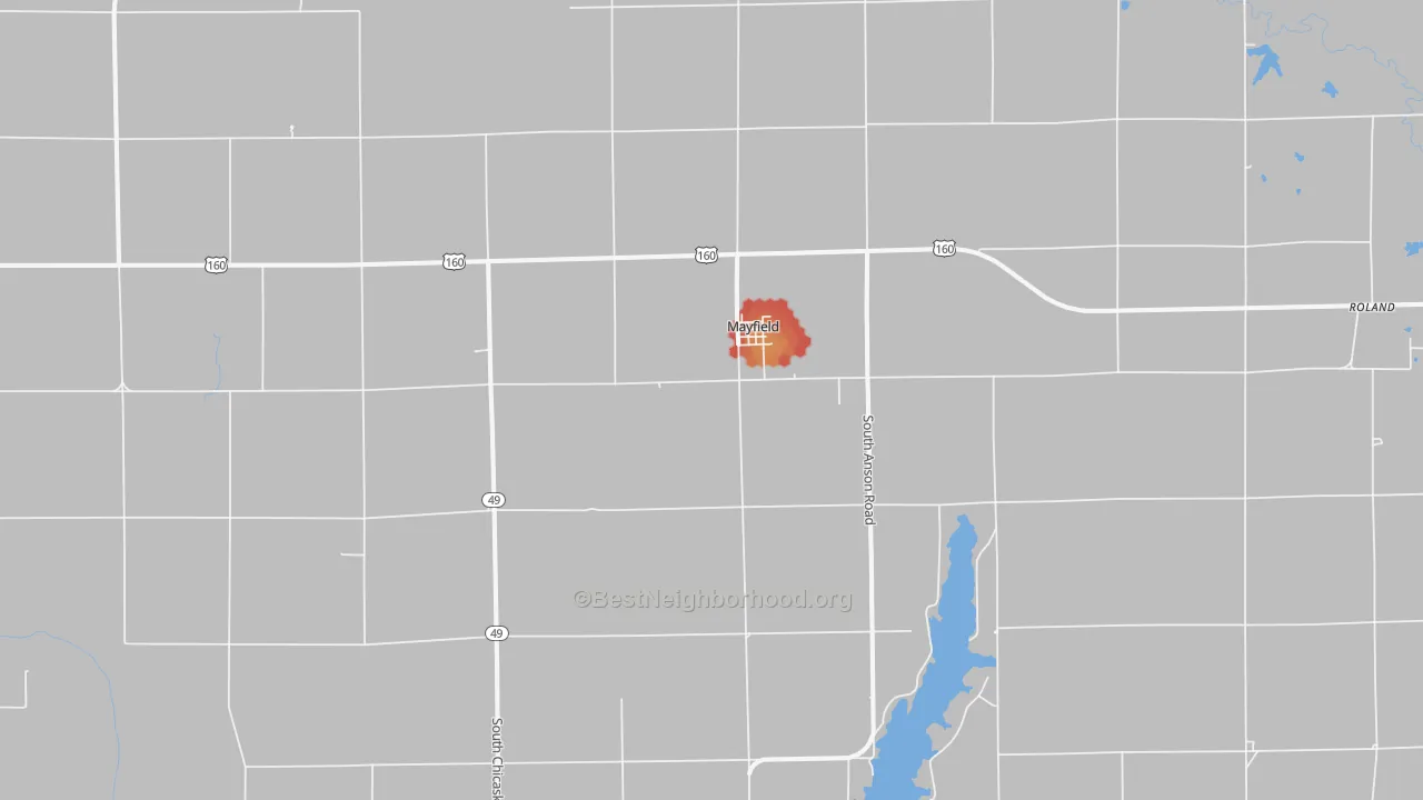 Walk Grade map of 67103, KS, walkable areas in green and car-dependent areas in red